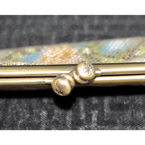 Hobo Lana "Garden Snake" Leather Change Coin Purse 2 Attached Key Chain Wallet - Picture 3 of 4